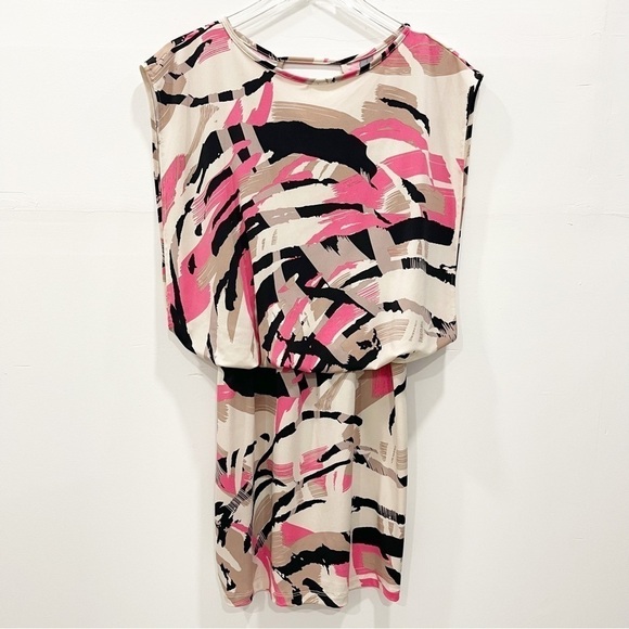 Tori Richard Honolulu Printed Mini Cocktail Dress Open Back Layered Small - Picture 1 of 7